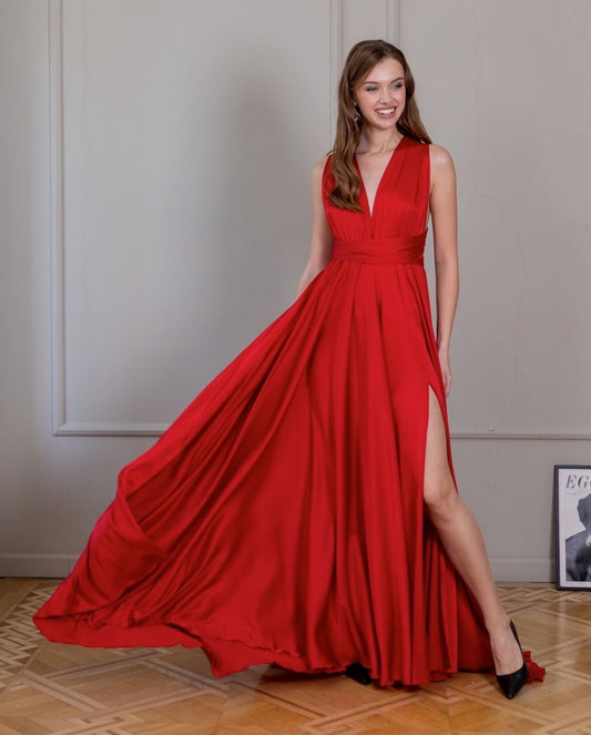 Long Cocktail Red Infinity Dress