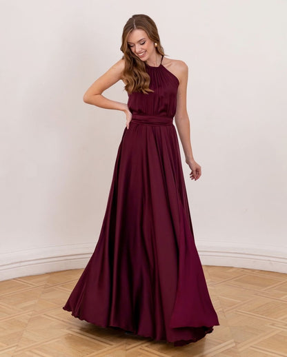 Long Formal Sleeveless Maroon Dress