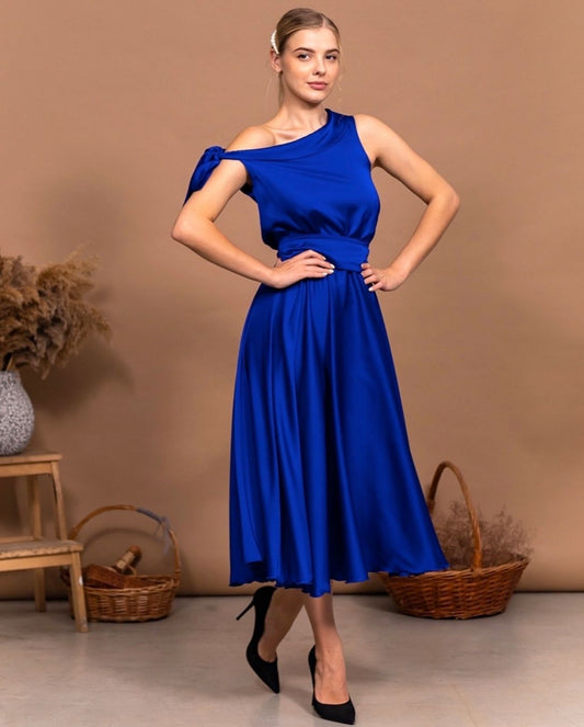 Blue Evening Midi Dress