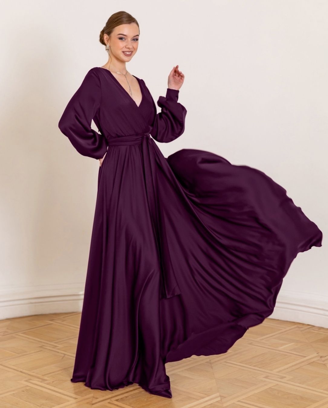 Long V-Neck Evening Dress