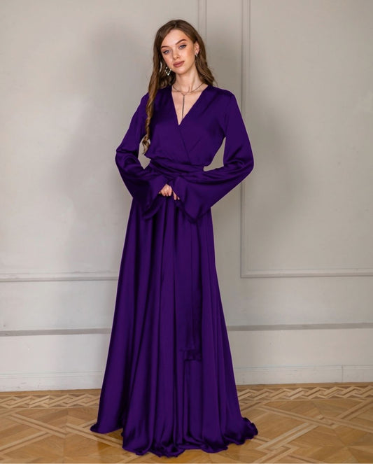 Royal Purplre Floor Length Dress