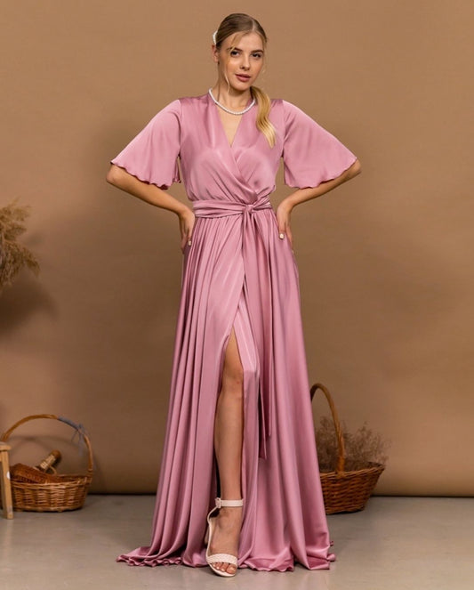 Rose Gold Floor Length Maxi Dress