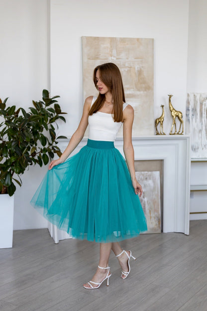 Custom Teal Tulle Skirt