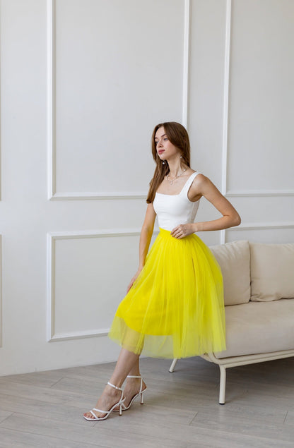 Custom Yellow Tulle Skirt