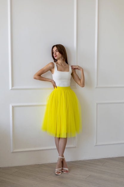 Custom Yellow Tulle Skirt