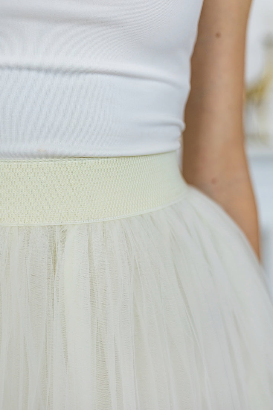 White Custom Tulle Skirt