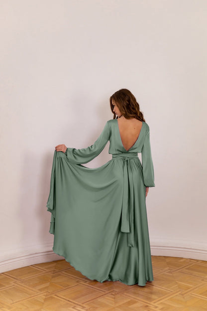 Maxi Dress with Open Back - Lansy Custom Dresses