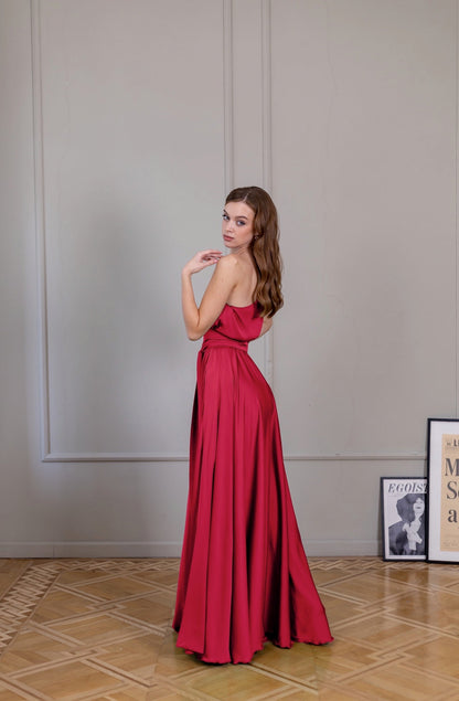 Elegant One Shoulder Evening Dress - Lansy Custom Dresses