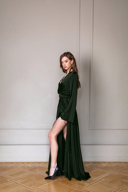 Long Formal Olive Green Dress - Lansy Custom Dresses