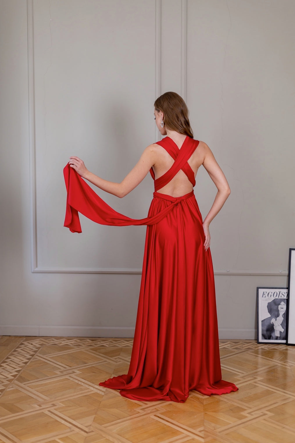 Long Cocktail Red Infinity Dress - Lansy Custom Dresses