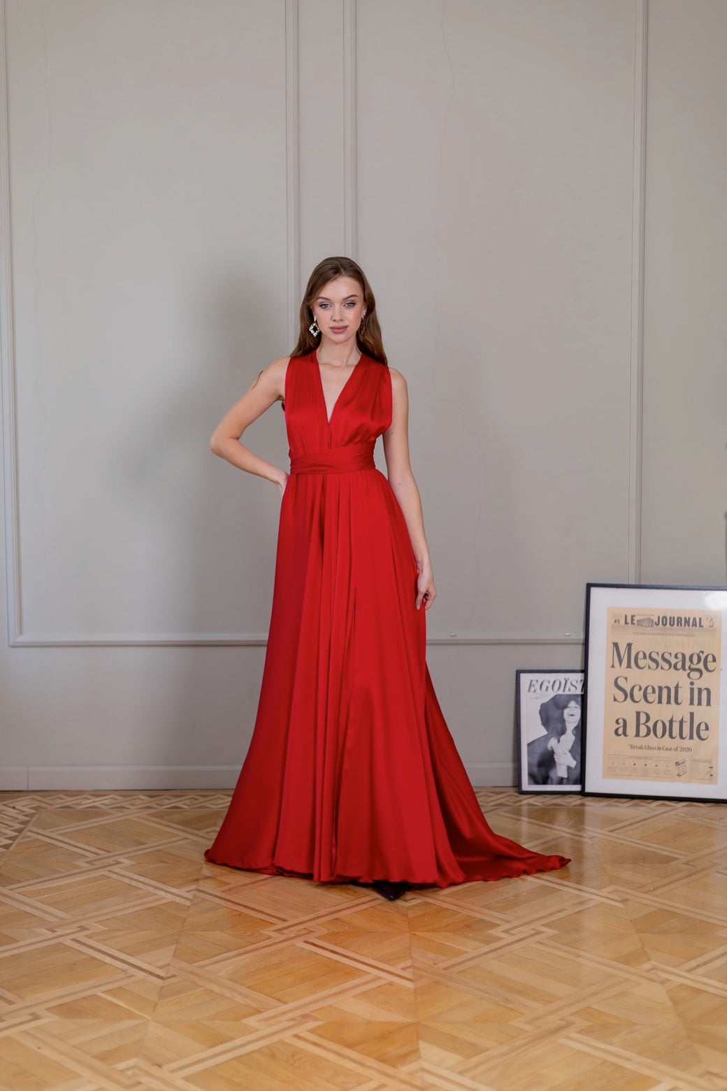 Long Cocktail Red Infinity Dress - Lansy Custom Dresses