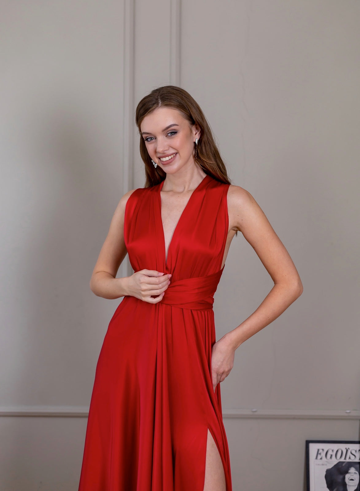 Long Cocktail Red Infinity Dress - Lansy Custom Dresses