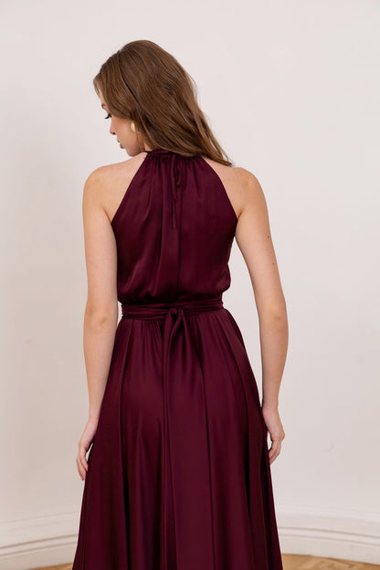 Long Formal Sleeveless Maroon Dress - Lansy Custom Dresses