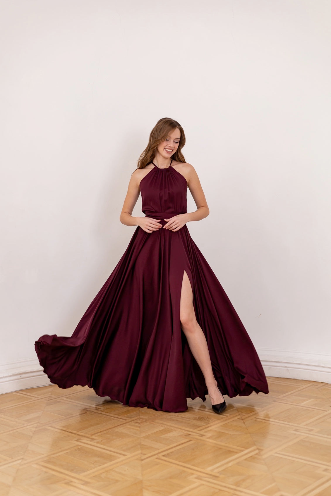 Long Formal Sleeveless Maroon Dress - Lansy Custom Dresses