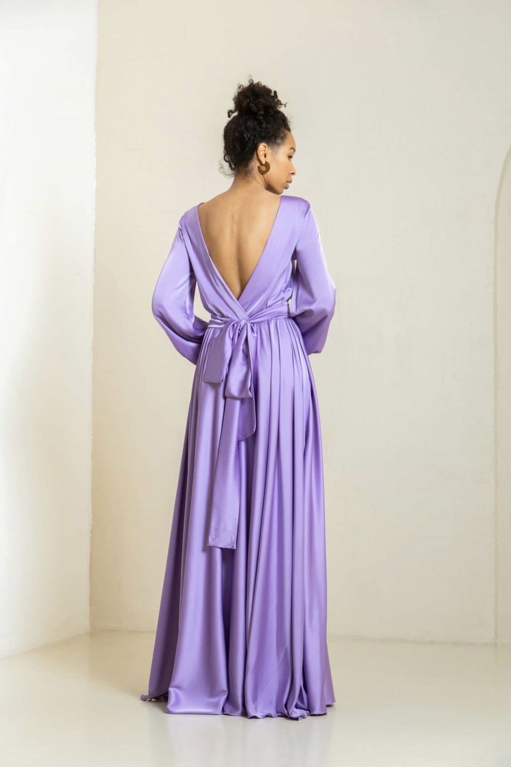 Lilac Open Back Maxi Dress - Lansy Custom Dresses