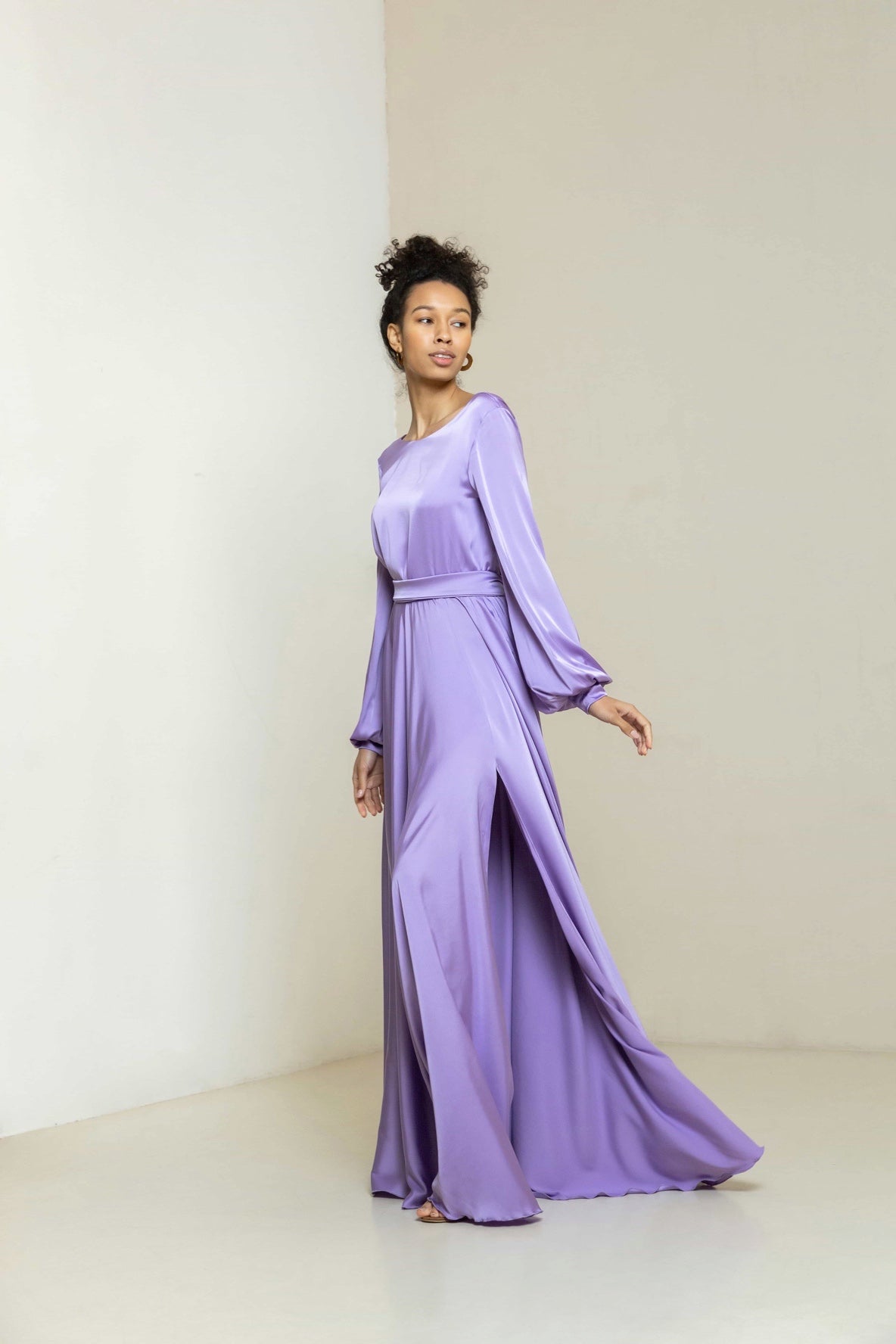 Lilac Open Back Maxi Dress - Lansy Custom Dresses