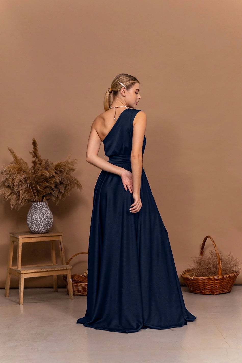 Long One Shoulder Evening Dress - Lansy Custom Dresses