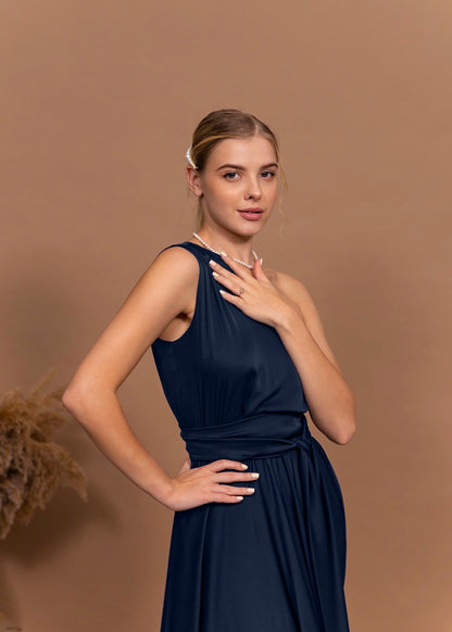 Navy Blue Maxi Formal Dress