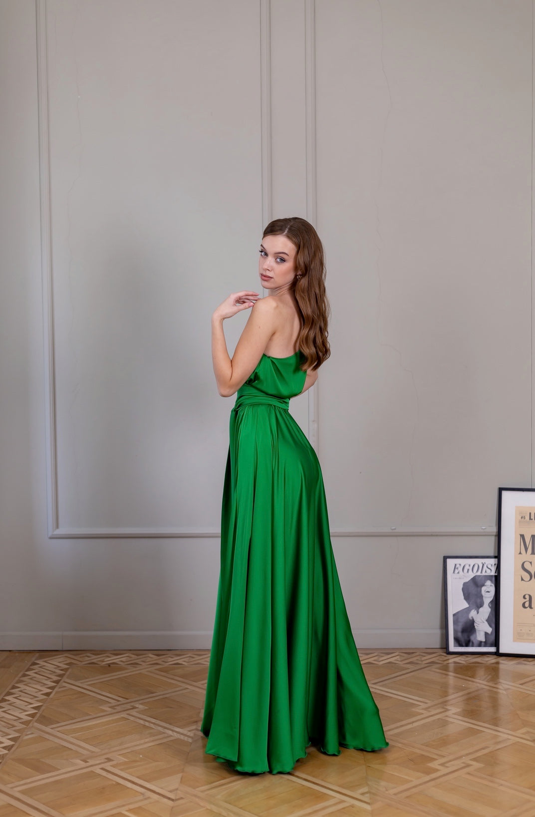 Turquoise One Shoulder Dress Long - Lansy Custom Dresses