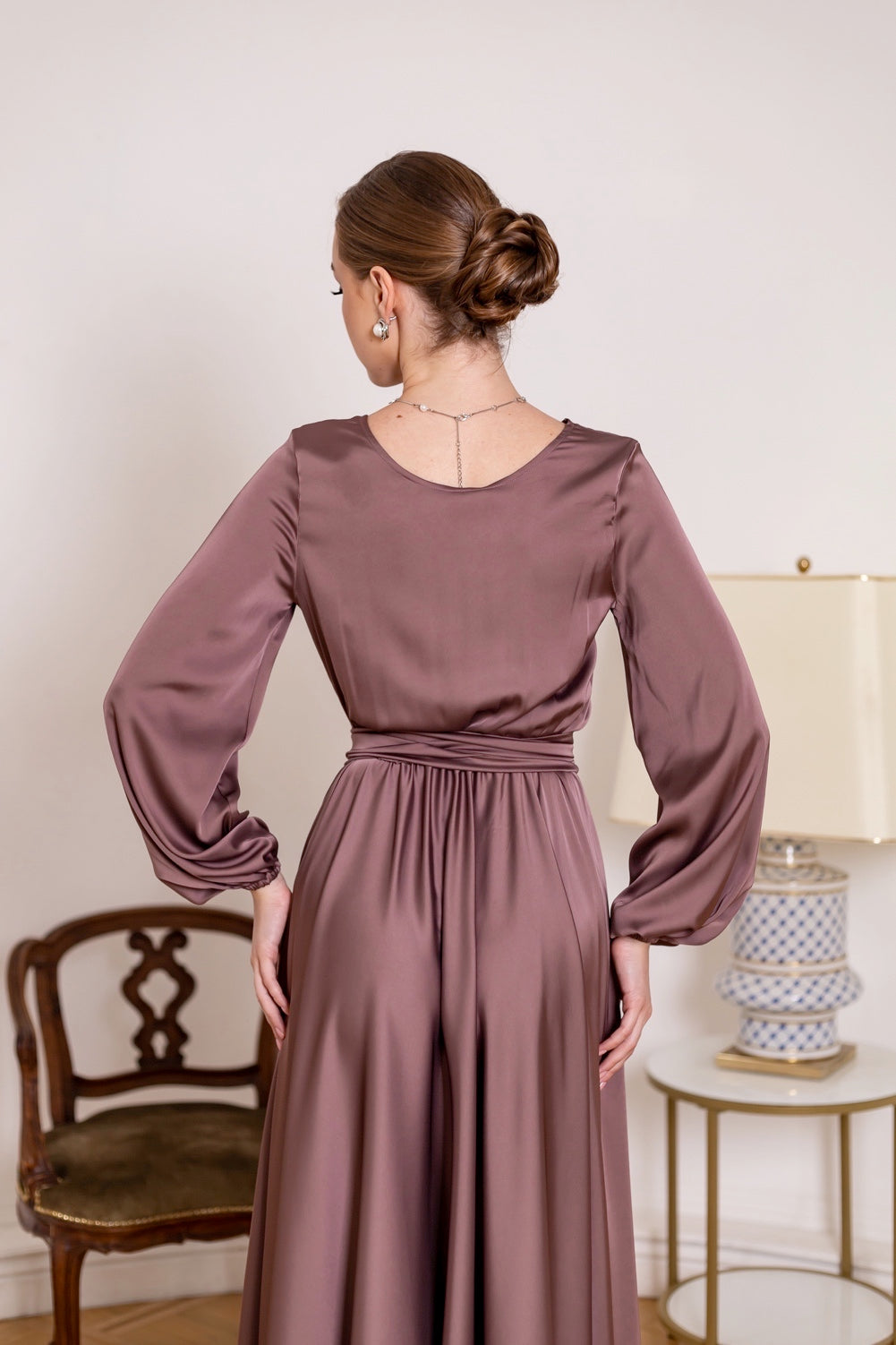 Brown Midi Cocktail Dress - Lansy Custom Dresses