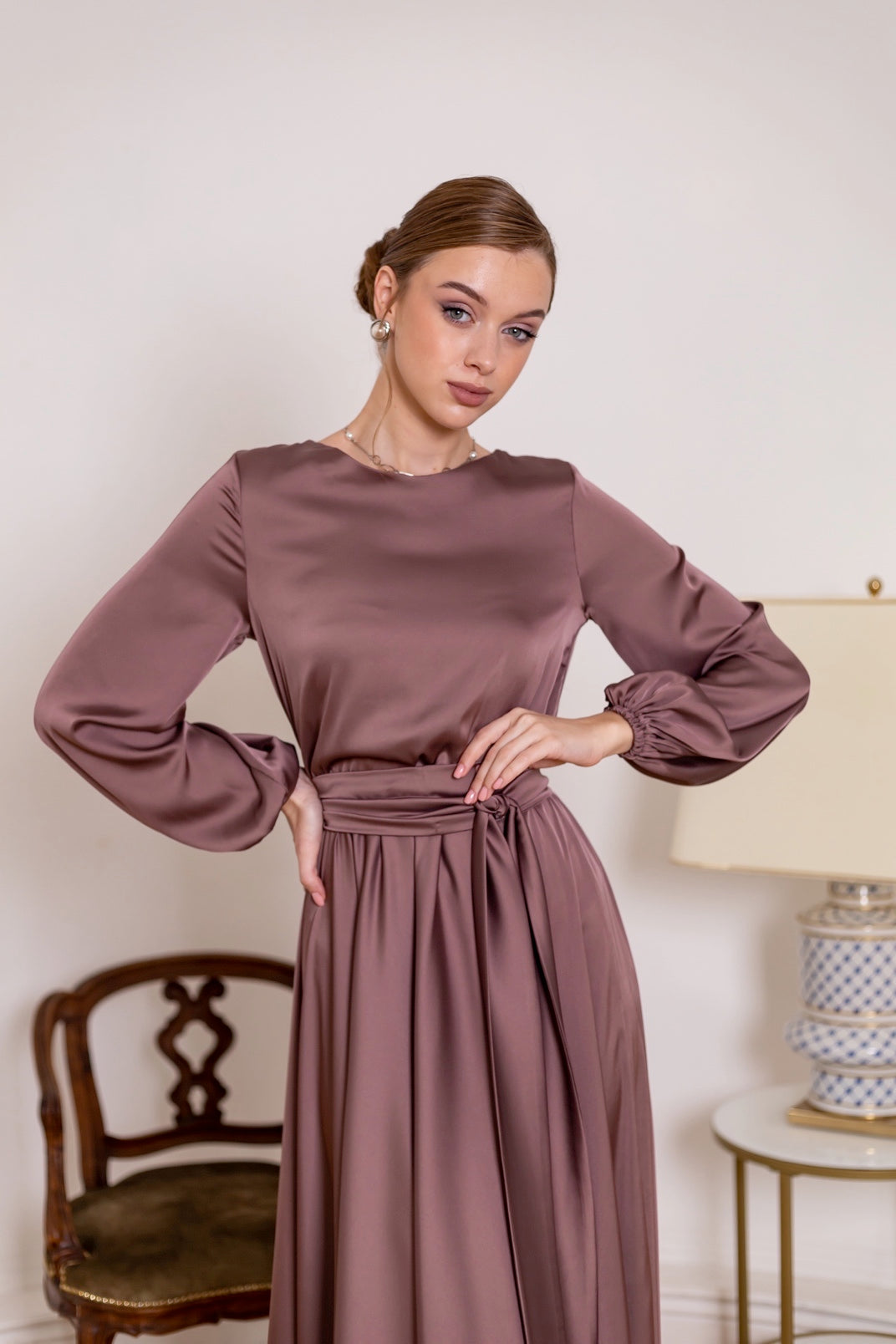 Brown Midi Cocktail Dress - Lansy Custom Dresses