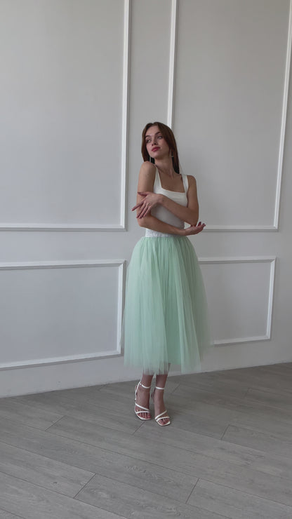 Mint Custom Tulle Skirt